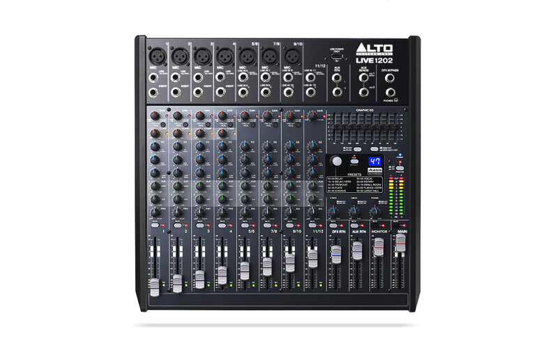 Alto Live 1202 Professional 12-Channel Mixer, Black