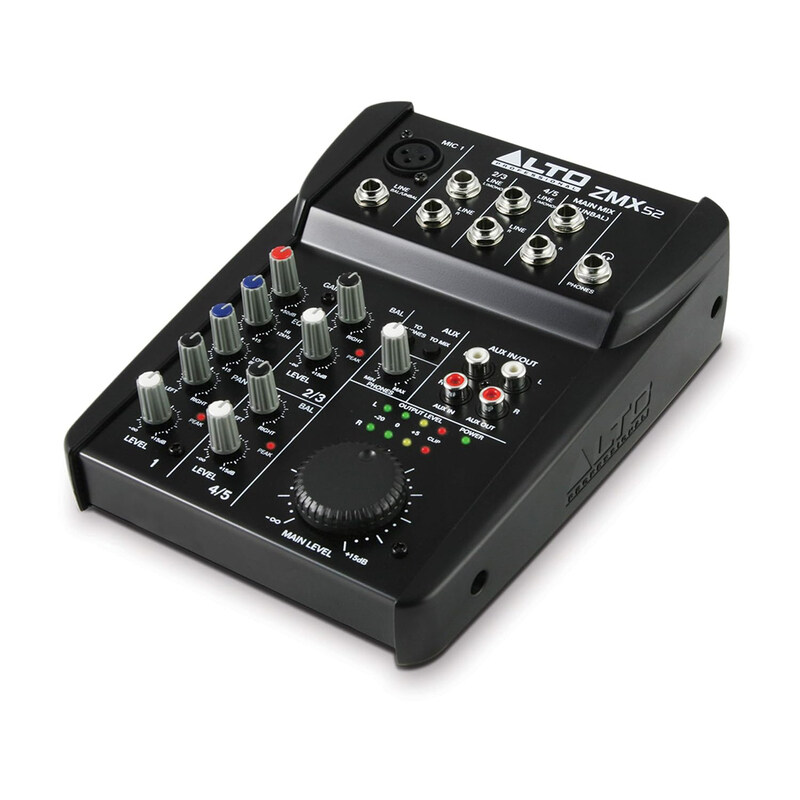 Alto ZMX52 Professional 5-Channel Compact Mixer, Black