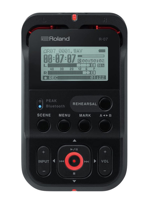 Roland R-07 High-Resolution Audio Recorder, Black