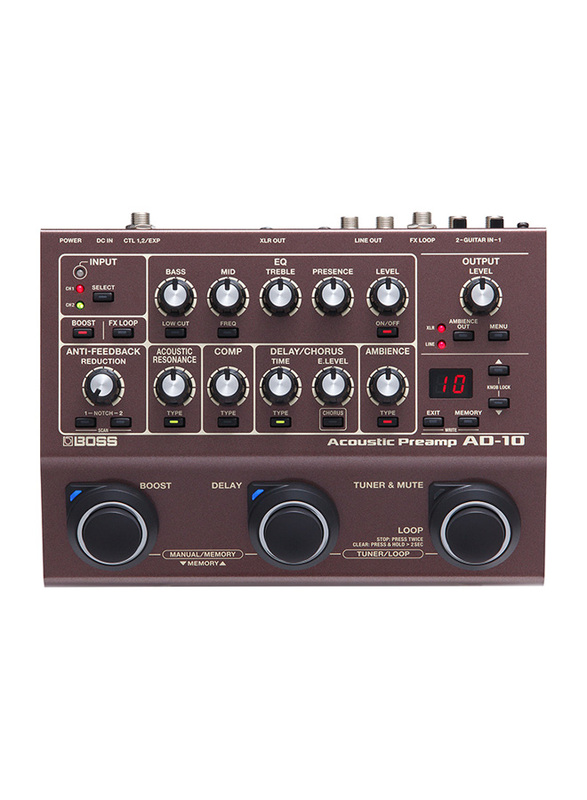Boss AD-10 Acoustic Preamp, Brown