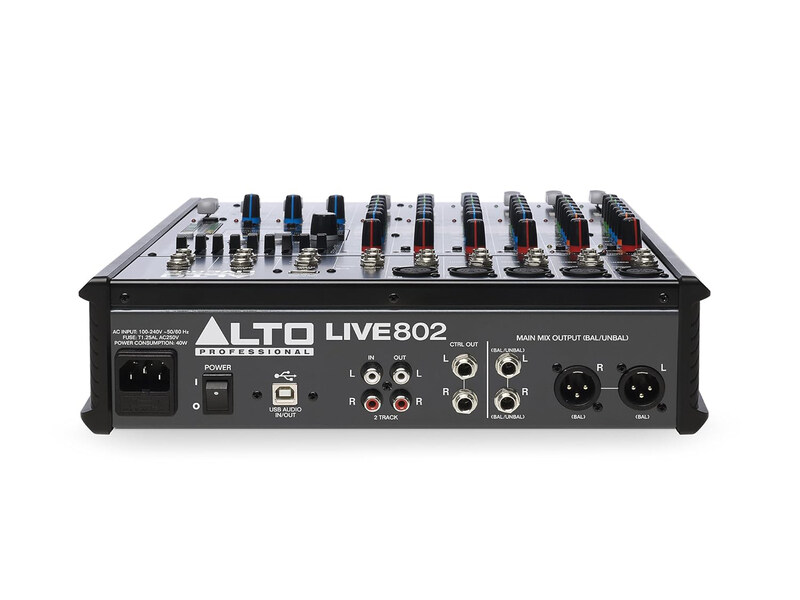 Alto Live 802 Professional 8-Channel with 2-Bus Mixer, Black