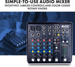 Alto TRUEMIX 600 6-Channel Compact Mixer with USB and Bluetooth, Black