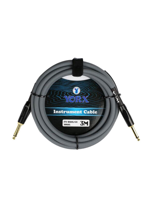 

Yorx Jack To Jack Instrument Mono Angle Plug Cable, Grey