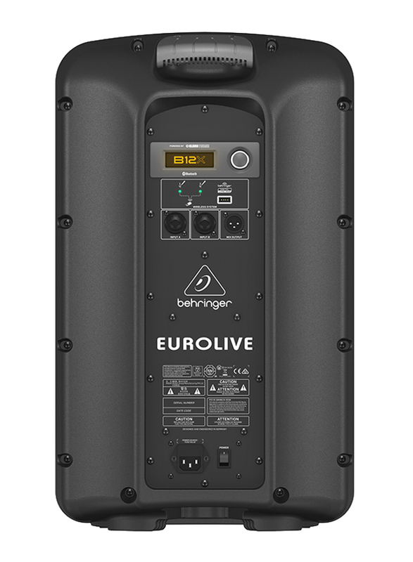 Behringer Wireless 1000W 2 Way 12-inch Powered Loudspeaker with Digital Mixer, Remote Control via iOS/Android Mobile App and Bluetooth Audio Streaming, B12X, Black