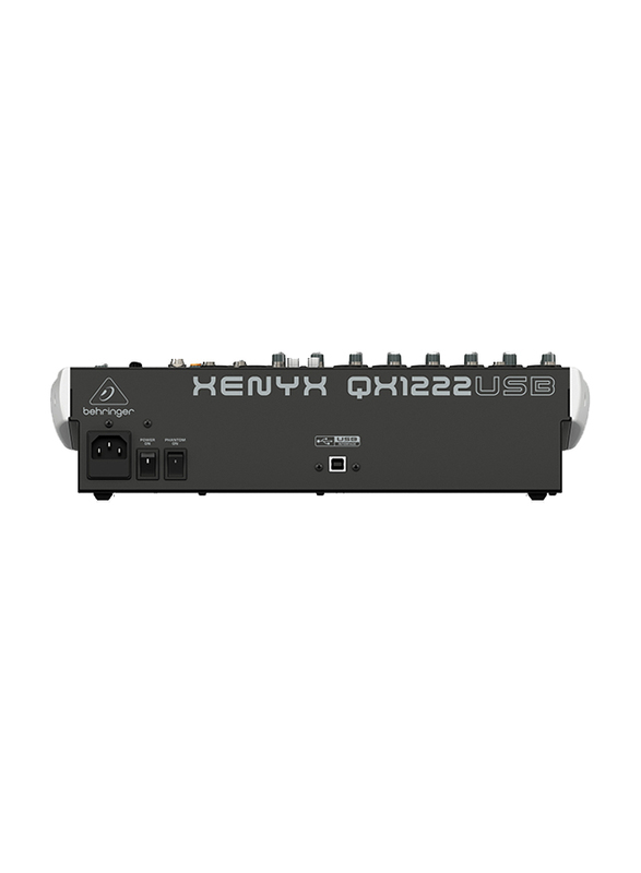 Behringer Premium 16-Input 2/2-Bus Mixer with XENYX Mic Preamps and Compressors, Klark Teknik Multi-FX Processor, Wireless Option and USB/Audio Interface, QX1222USB, White/Black