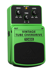 Behringer Vintage Tube-Sound Overdrive Instrument Effects Pedal, TO800, Lime Green/Black