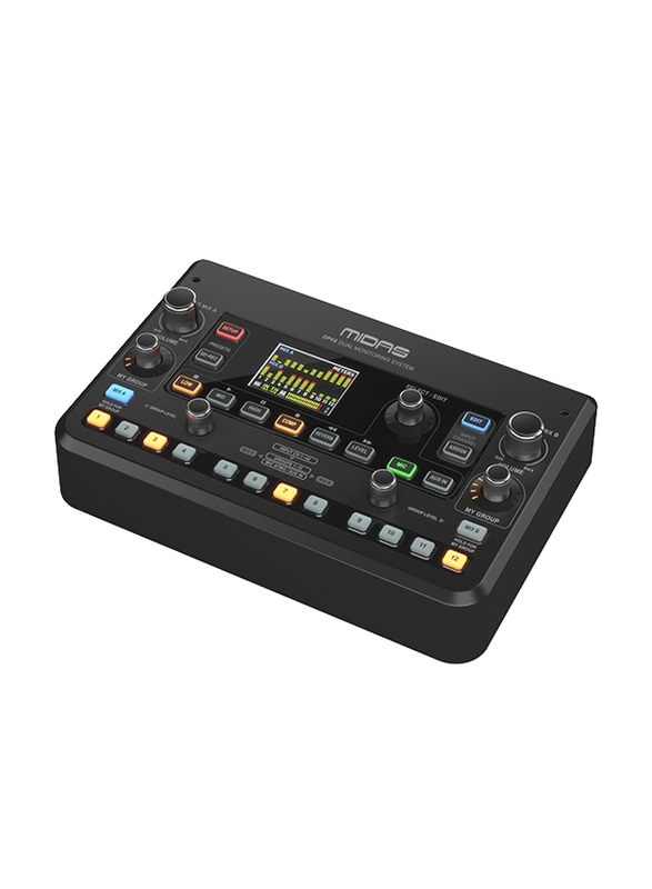 Midas DP48 Dual 48 Channel Personal Monitor Mixer with SD Card Recorder, Stereo Ambience Microphone & Remote Powering, Black