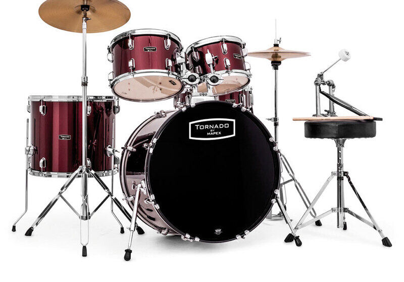 

Mapex Tornado 5 pc Standard Fast Full Drum Set, Burgundy Red