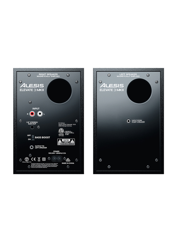 Alesis Elevate 3 MKII Powered Desktop Studio Speakers, Black