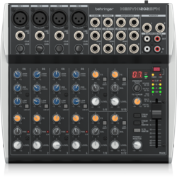 Behringer Mixer Audio 12 CH (4Mono & 4 Stereo) w/ FX Processor and USB Streaming Interface