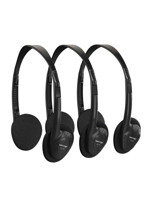 Behringer Over-Ear Stereo Headphones, 3-Piece, HO66, Black