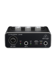 Behringer Audiophile 2x2 USB Audio Interface with XENYX Mic Preamplifier, UM2, Black