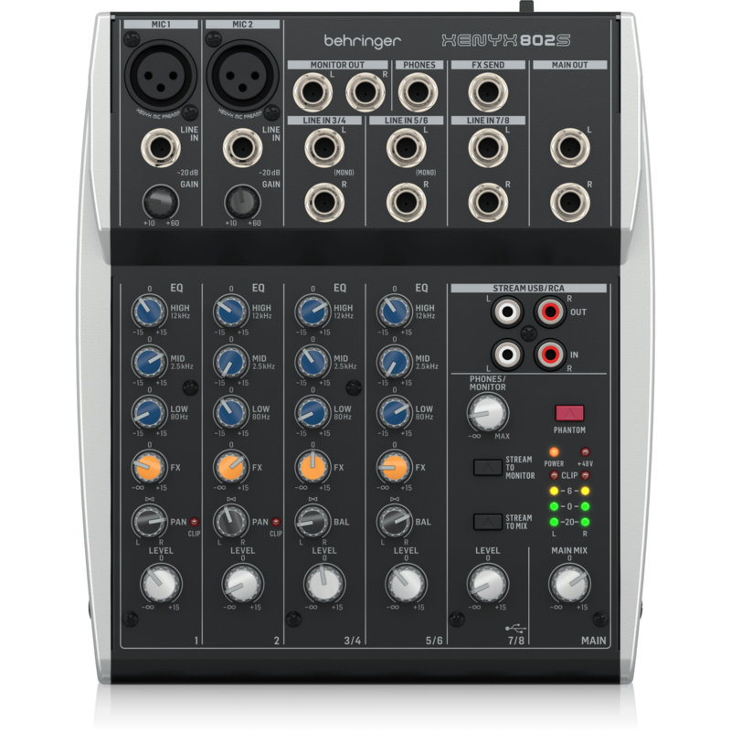 

Behringer Mixer Audio 6 CH (2Mono & 2 Stereo) with USB Streaming Interface