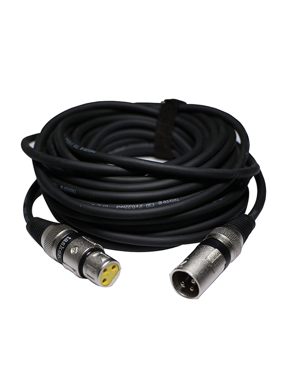 Tasker 7-Meter 3-Pin XLR Cable, 3-Pin XLR Male to 3-Pin XLR Female, Black
