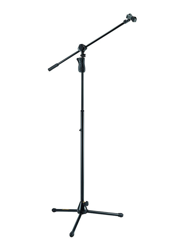 

Hercules MS632B Tripod Microphone Stand W/2-in-1 Boom & Mic Clip, Black