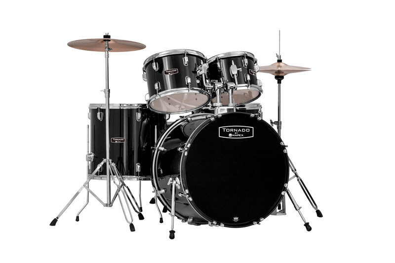 

Mapex Tornado 5 pc Standard Fast Full Drum Set, Dark Black