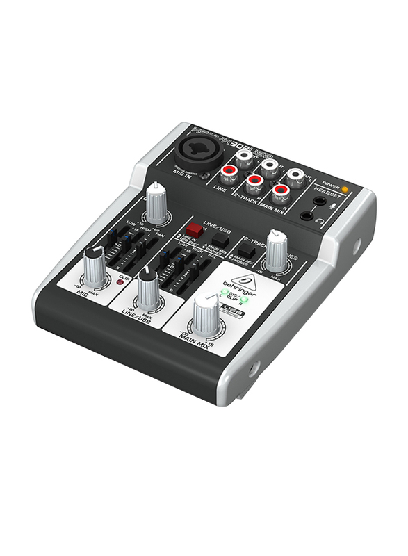 Behringer Premium 5-Input Mixer with XENYX Mic Preamp and USB/Audio Interface, 302USB, Black