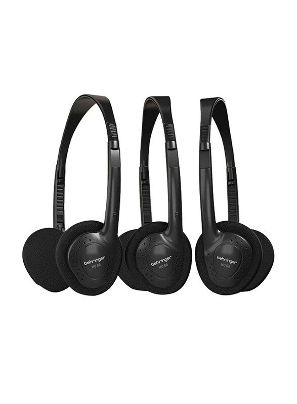 

Behringer Over-Ear Stereo Headphones, 3-Piece, HO66, Black