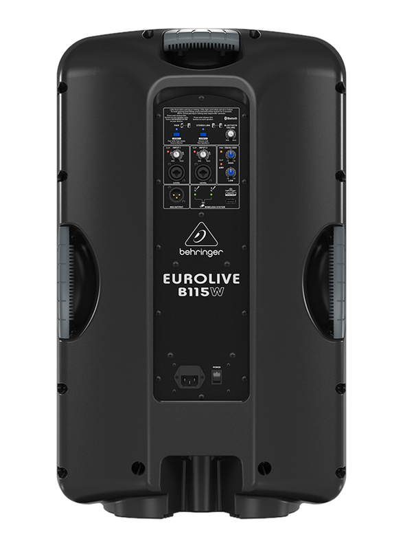 Behringer Eurolive 1000W 2-Way Active Wireless Speaker System with Microphone & Integrated Mixer, 15-inch, B115W, Black