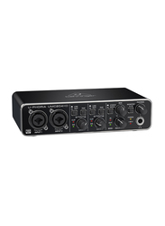 Behringer Audiophile 2x4, 24-Bit/192 kHz USB Audio/MIDI Interface with Midas Mic Preamplifiers, UMC204HD, Black