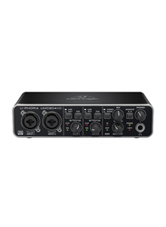 Behringer Audiophile 2x4, 24-Bit/192 kHz USB Audio/MIDI Interface with Midas Mic Preamplifiers, UMC204HD, Black