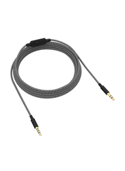 Behringer 2-Meter Premium Headphone Cable with In-Line Microphone, 3.5mm Jack to 3.5mm Jack Male Extension Cable, BC11, Black/White