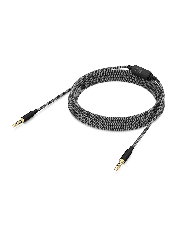 Behringer 2-Meter Premium Headphone Cable with In-Line Microphone, 3.5mm Jack to 3.5mm Jack Male Extension Cable, BC11, Black/White