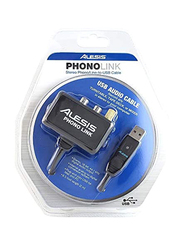 Alesis 2-Meter Phonolink Stereo RCA-USB Cable, USB Type A to RCA for Mac & PC, Black