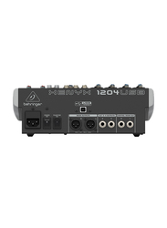 Behringer Premium 12-Input 2/2-Bus Mixer with XENYX Mic Preamps and Compressors, British EQs and USB/Audio Interface, XENYX 1204USB, Black