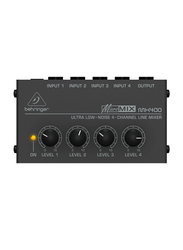 Behringer Micromix Low Noise 4 Channel Mono Line Mixer, MX400, Black