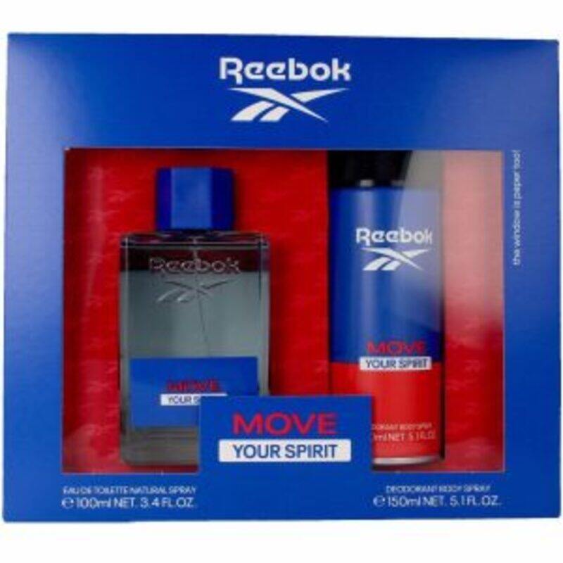 

Reebok 2-Piece Move Your Spirit Gift Set for Men, 100ml EDT Perfume, 150ml Deodorant Body Spray