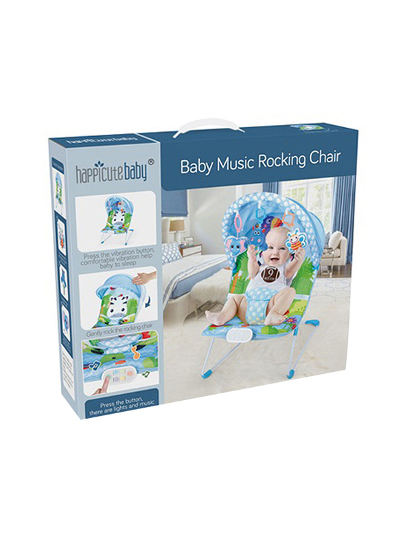 Happicutebaby Baby Lighting & Music Rocking Chair, Blue
