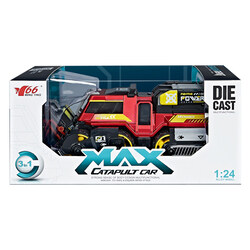 1:24 Diecast Ejection 3 IN 1 Chariot with Gun, Light & Music - Assorted Colors for Ages 3+