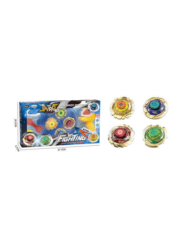 

Okk Gyro Fighting Gyro High Speed Rotation Golden Metal Spin Toy with Launcher, Ruler & Disassembly, Ages 6+, Assorted