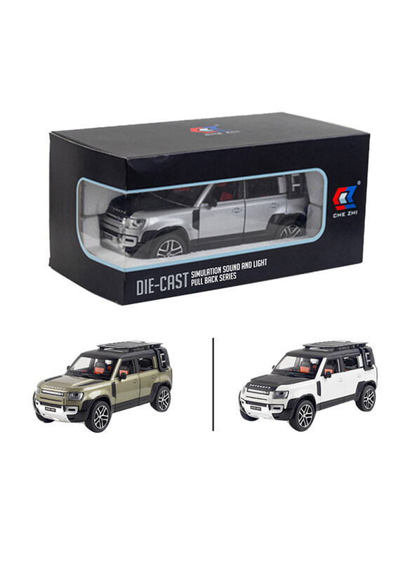 

Stem Pullback Power 1:24 Die-cast Alloy Land Rover Defender with Simulation Sound, Light and Openable Doors, Ages 3+