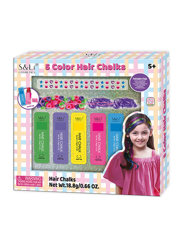 

S & Li Swirl Up 5 Paraben Free Hair Chalk Color Set, Ages 5+