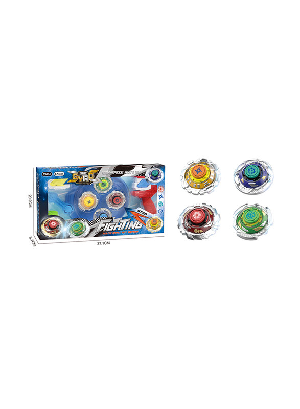 

Okk 2 Player Gyro Fighting Alloy Gyro Silver Metal Spin Toy with Launcher, Ruler & Disassembly, Ages 6+, Assorted