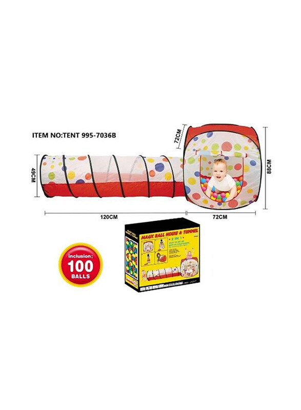 

Cifyurm 2-in-1 Kids Play Zone Tent with 100 Balls, Ages 3+, Multicolour