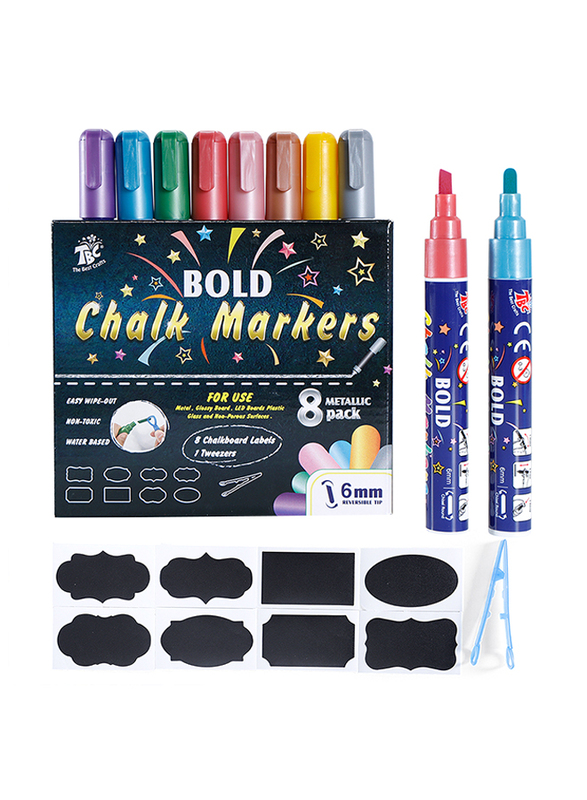 The Best Crafts Bold Chalk Marker, 8 Piece, Multicolour