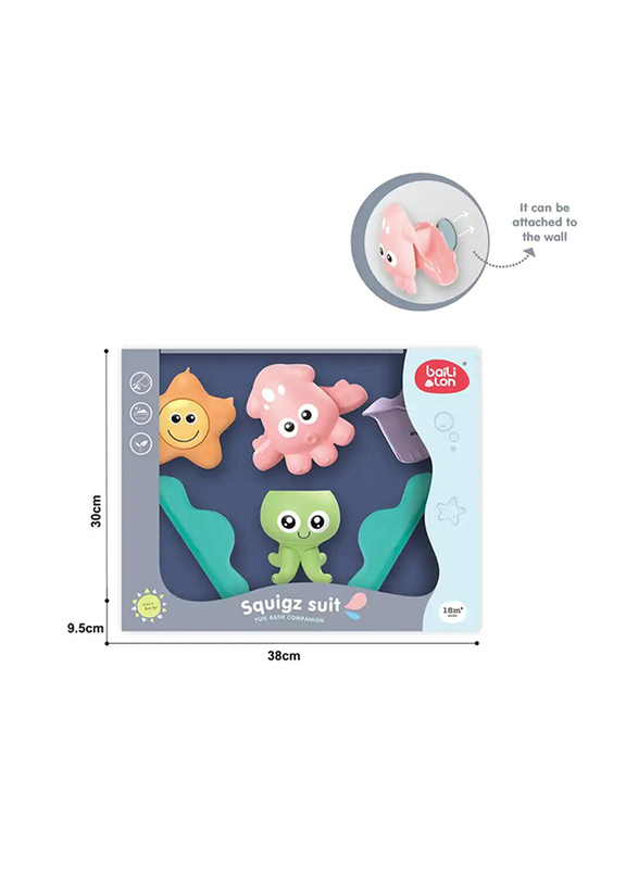 Baili Lon 6-Piece Squigz Suit Bath Water Game Bath Toys, Multicolour