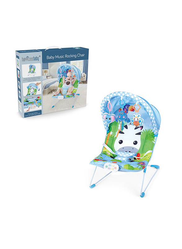 Happicutebaby Baby Lighting & Music Rocking Chair, Blue