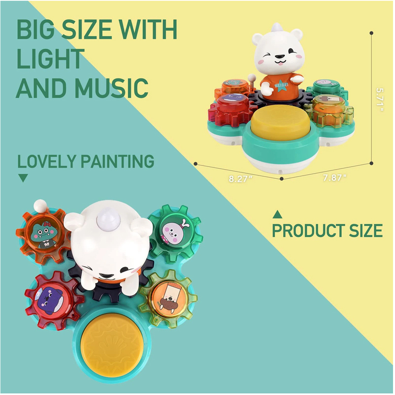 Hola Toddler Bear Rhythm Drum Toys, Multicolour