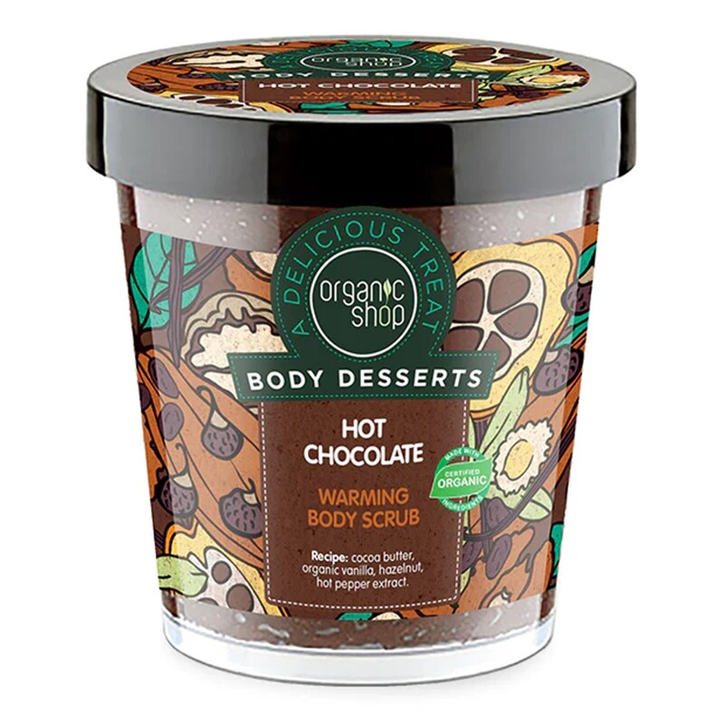 Organic Shop Body Desserts Hot Chocolate Warming Body Scrub, 450 ml