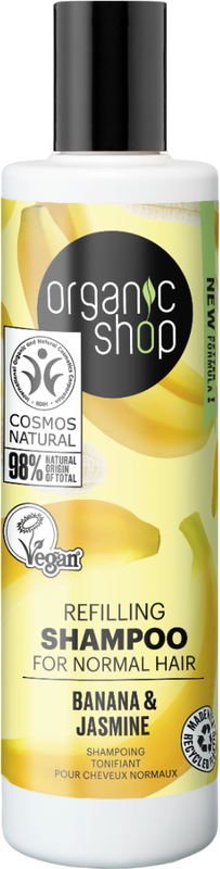 

Organic Shop OS Refilling Shampoo for Normal Hair Banana and Jasmine, 280 ml