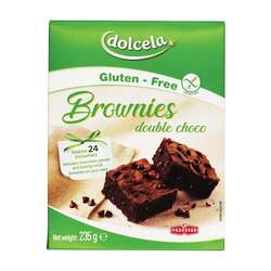 DOLCELA BROWNIES DOUBLE CHOCOLATE GLUTEN FREE 235G