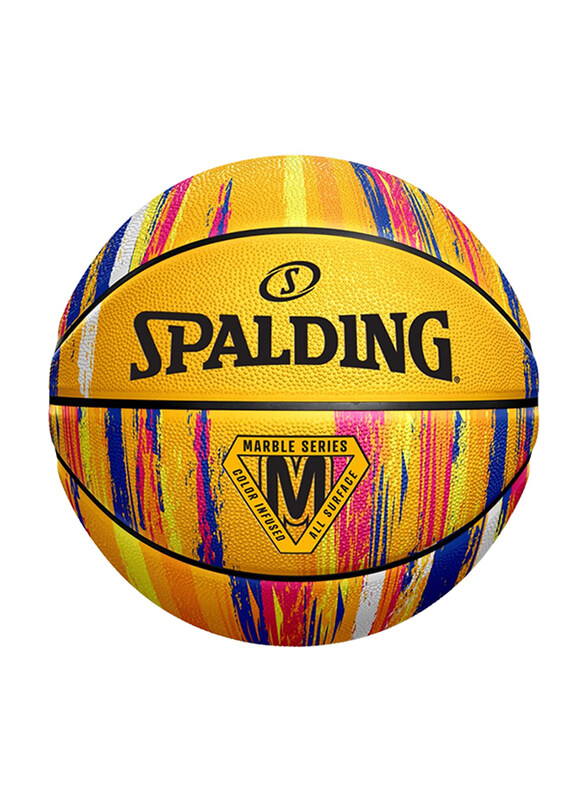 

Spalding Size-7 Marble Basketball, Size 7, Yellow