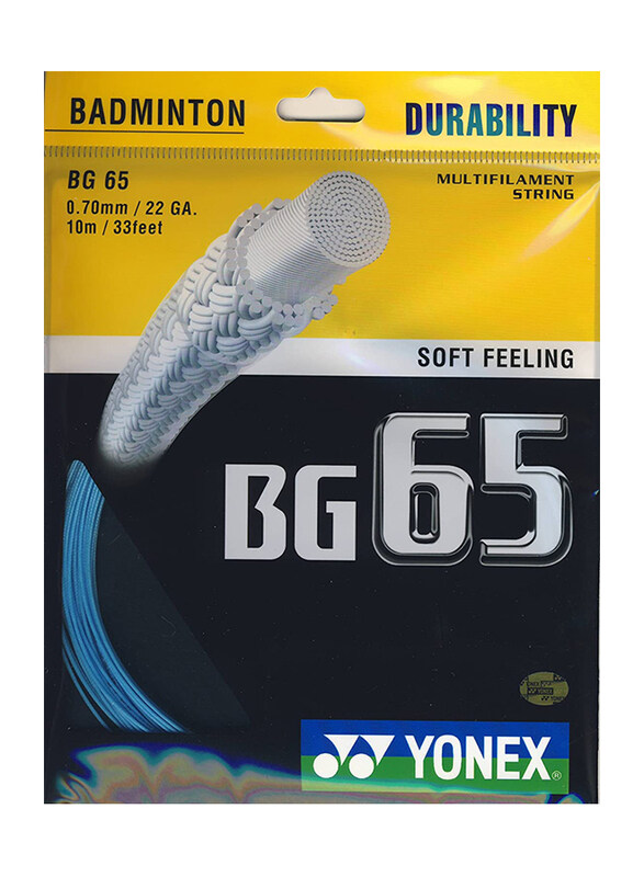 

Yonex BG65 Soft Feeling Badminton String, 10 Meter, Turquoise