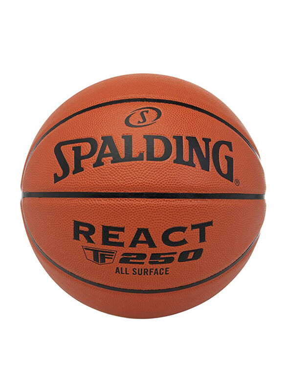 

Spalding Size-7 React Tf 250 Basketball, Size 7, Orange