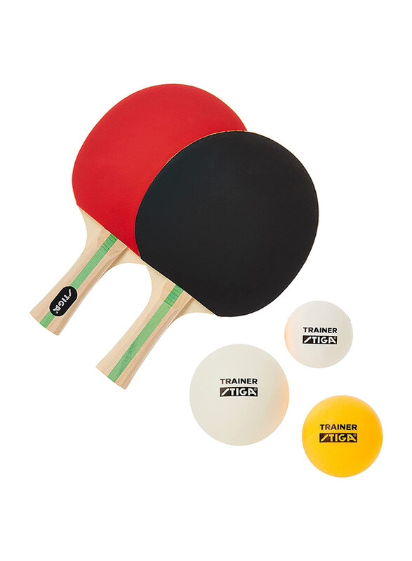 

Stiga Hefty Hobby Table Tennis Racket & Ball Set, Black/Red