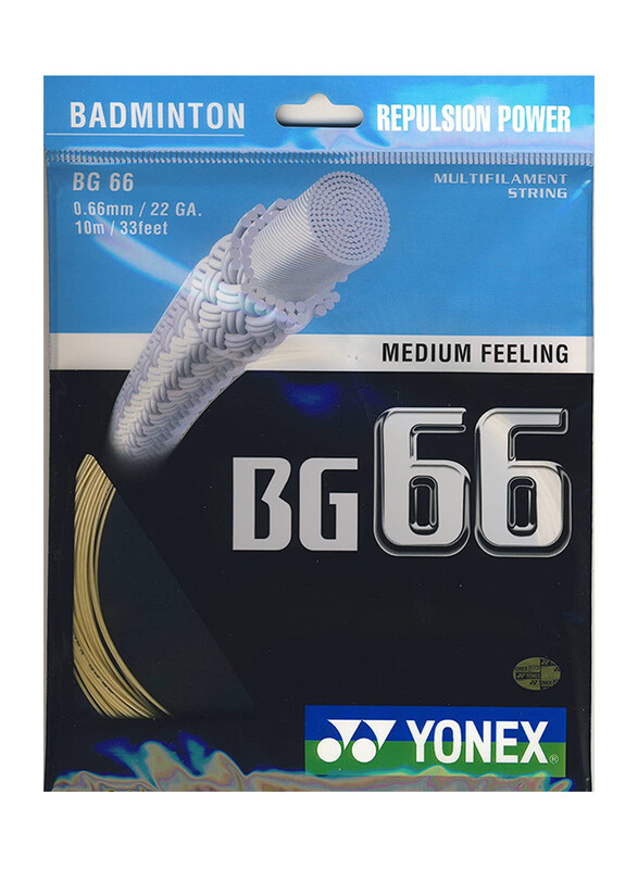 

Yonex BG66 Badminton String, 10m, Gold